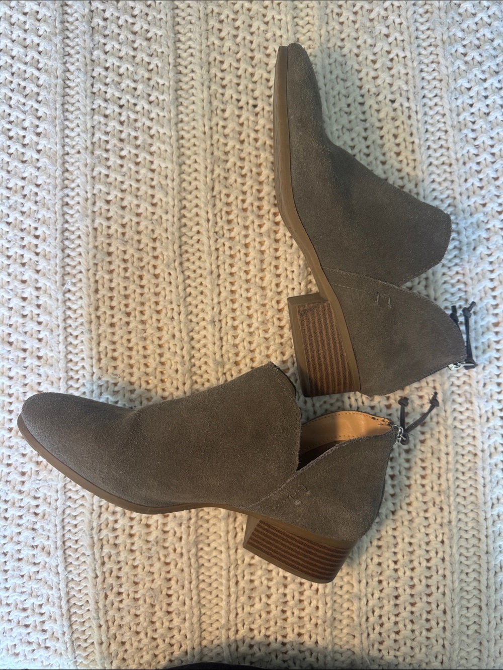 Kenneth Cole Gray Suede Cutout Ankle Booties